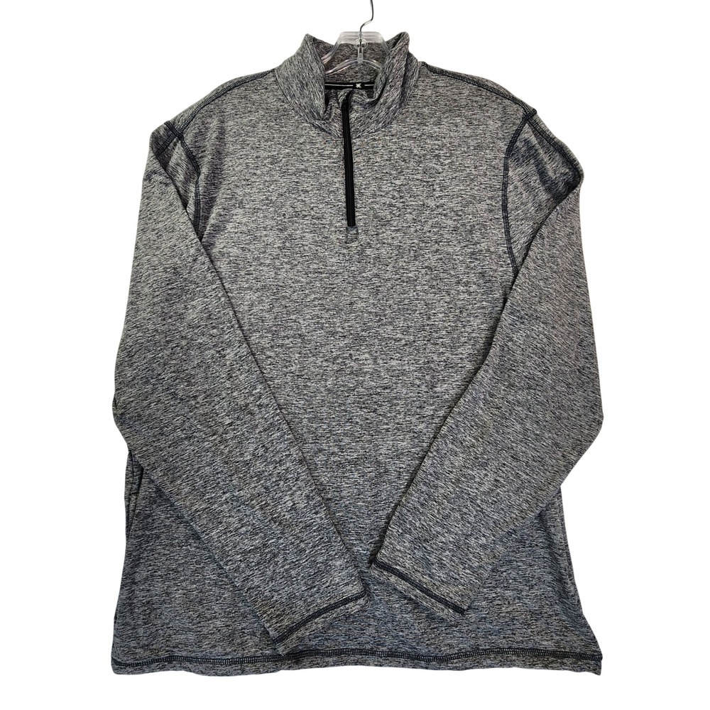 Kenneth Cole XL Gray 1/4 Zip Pullover Space Dye Athleisure Performance Active